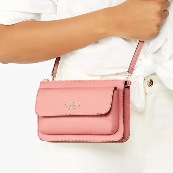Kate Spade ♠️ Leila Small Crossbody Pink - Picture 2 of 5